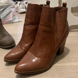 crocodile print booties